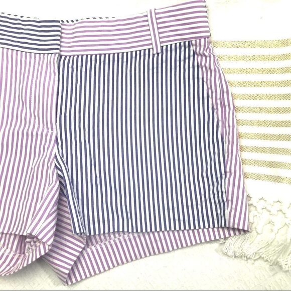 J. Crew Navy and Purple Contrast Pinstripe Shorts - Picture 3 of 9